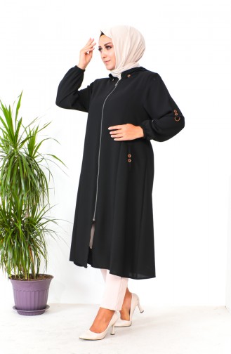 Plus Size Hooded Cape 6089X-04 Black 6089X-04