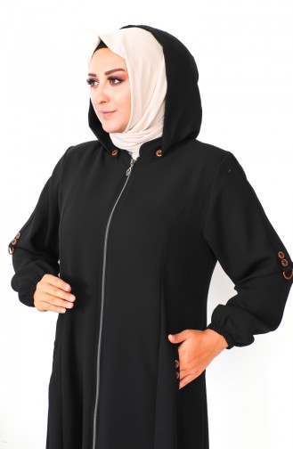 Plus Size Hooded Cape 6089X-04 Black 6089X-04