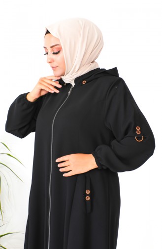 Plus Size Hooded Cape 6089X-04 Black 6089X-04