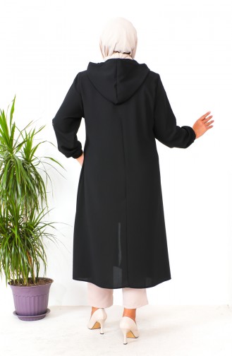 Plus Size Hooded Cape 6089X-04 Black 6089X-04