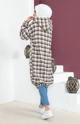 Plaid Patterned wool Cape 23k8805-04 Mink 23K8805-04