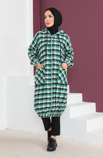 Checked Wool Cape 23K8805-03 Green 23K8805-03