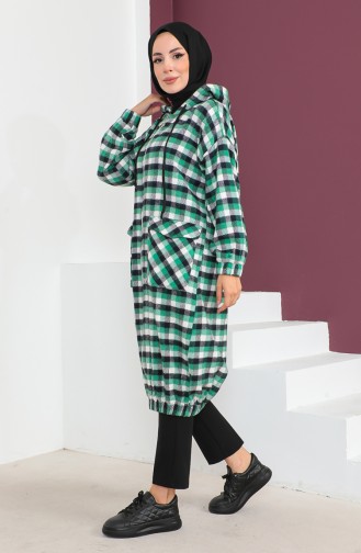 Checked Wool Cape 23K8805-03 Green 23K8805-03