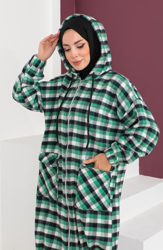 Checked Wool Cape 23K8805-03 Green 23K8805-03