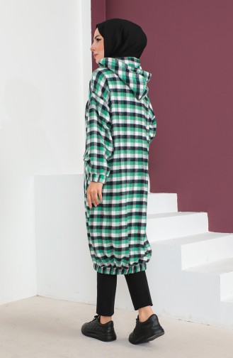 Checked Wool Cape 23K8805-03 Green 23K8805-03