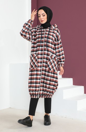 Checked Wool Cape 23k8805-01 Brown 23K8805-01