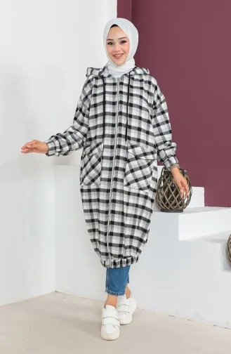 Checked Wool Cape 23k8805-05 Gray 23K8805-05