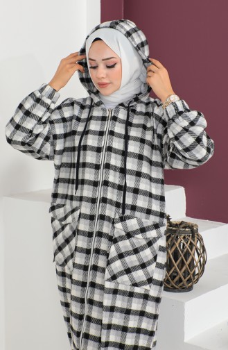 Wollen Cape Met Geruit Patroon 23K8805-05 Grijs 23K8805-05