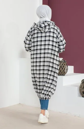 Checked Wool Cape 23k8805-05 Gray 23K8805-05