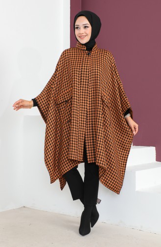 Houndstooth Poncho 23k8816-01 Tan 23K8816-01