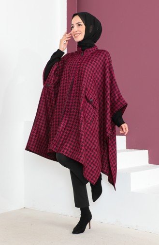 Kazayağı Panço 23K8816-02 Mürdüm