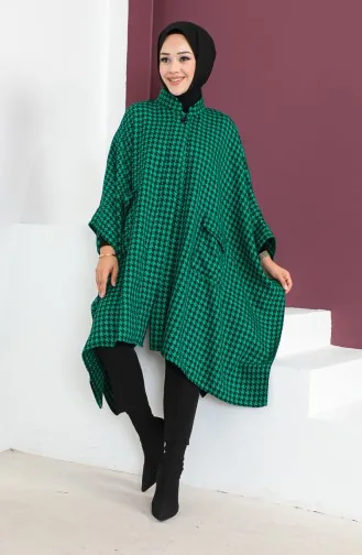 بونشو بنقش مربعات 23K8816-03 لون أخضر 23K8816-03