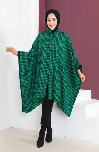 بونشو بنقش مربعات 23K8816-03 لون أخضر 23K8816-03