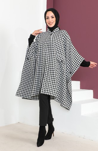 Poncho Pied De Poule 23K8816-04 Blanc 23K8816-04