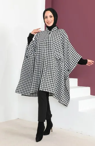Poncho Pied De Poule 23K8816-04 Blanc 23K8816-04