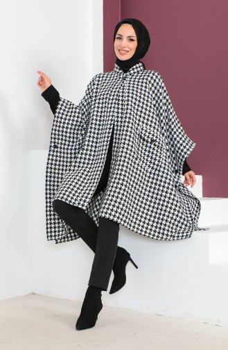 Poncho Pied De Poule 23K8816-04 Blanc 23K8816-04