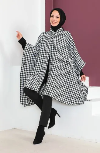 Poncho Pied De Poule 23K8816-04 Blanc 23K8816-04