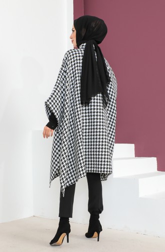 Poncho Pied De Poule 23K8816-04 Blanc 23K8816-04