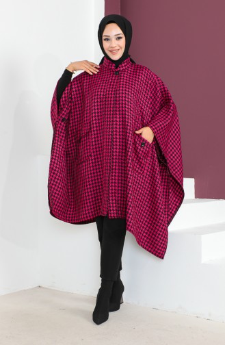 Houndstooth Poncho 23k8816-05 Fuchsia 23K8816-05