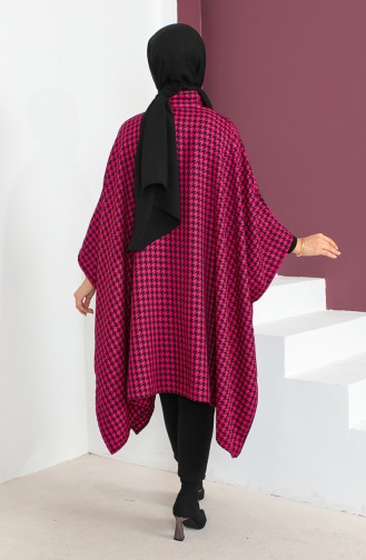 Hahnentritt-Poncho 23K8816-05 Fuchsia 23K8816-05