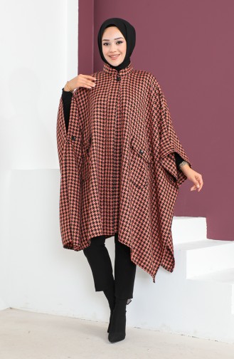 Poncho Met Pied-de-poule 23K8816-06 Yavruağzı 23K8816-06