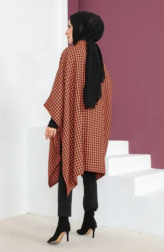 Poncho Pied De Poule 23K8816-07 Orange 23K8816-07