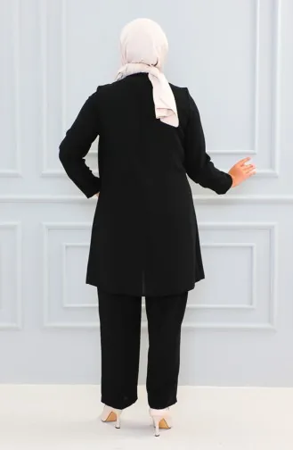 Tailleur Robe De Soirée Imprimé Pierre Grande Taille 6105-08 Noir 6105-08