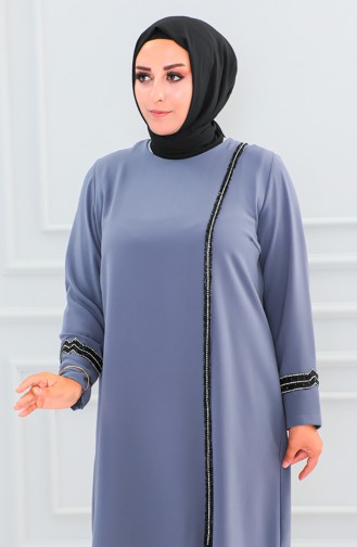 Tailleur Robe De Soirée Pierre Grande Taille 6130-03 Gris 6130-03