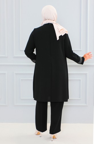 Tailleur Robe De Soirée Pierre Grande Taille 6130-05 Noir 6130-05