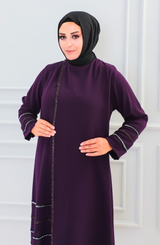 Ensemble Deux Pièces Tunique Pantalon Grande Taille 6131-01 Pourpre 6131-01