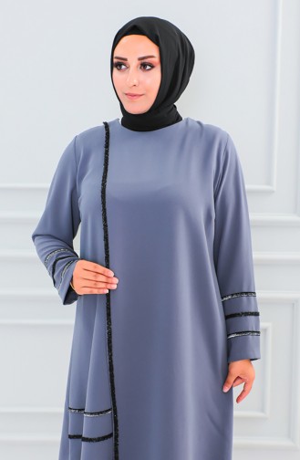 Übergröße Steingut Tunika Hose Doppel Set 6131-03 Grau 6131-03