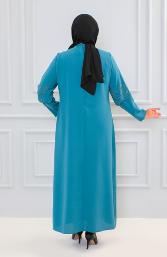 Plus Size Suit Look Stone Evening Dress 6102-09 Almond Green 6102-09