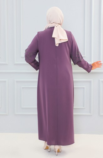 Plus Size Suit Look Stone Evening Dress 6102-10 Dark Lilac 6102-10