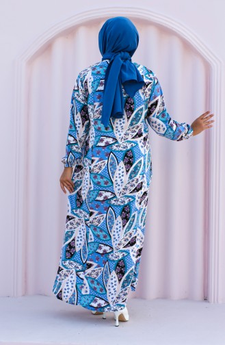 Robe Viscose à Motifs Grande Taille 2001-02 Bleu Pétrole 2001-02