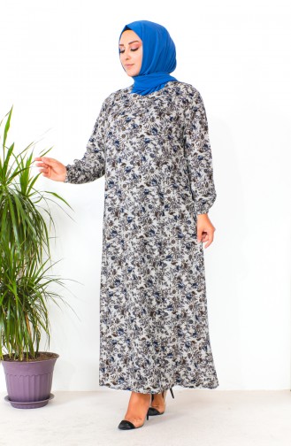 Robe Viscose à Motifs Grande Taille 2005-01 Bleu Marine 2005-01