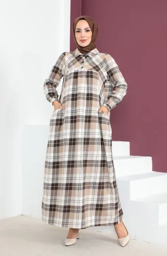 Checked Dress 23K8741-01 Brown 23K8741-01
