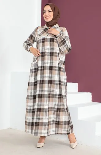 Checked Dress 23K8741-01 Brown 23K8741-01