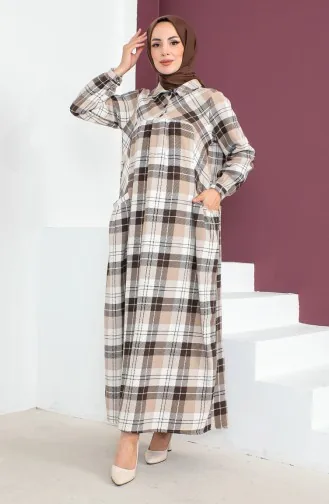 Checked Dress 23K8741-01 Brown 23K8741-01