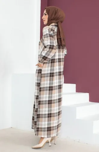 Checked Dress 23K8741-01 Brown 23K8741-01