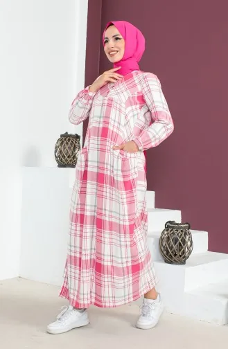 Wollkleid Mit Karomuster 23K8746-01 Fuchsia 23K8746-01