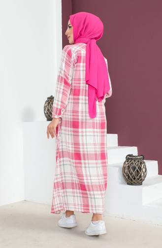 Wollen Jurk Met Geruit Patroon 23K8746-01 Fuchsia 23K8746-01