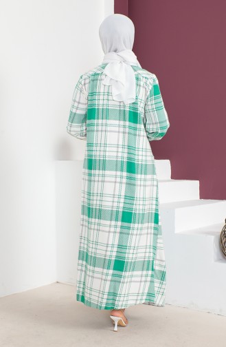 Plaid Pattern wool Dress 23k8746-03 Green 23K8746-03