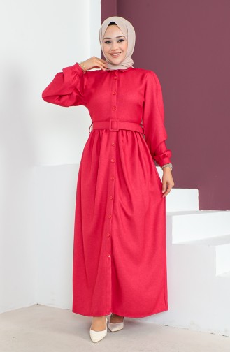 Belted Button Dress 23K8796-01 Pomegranate Flower 23K8796-01