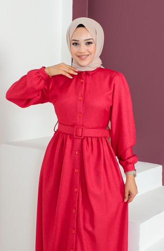 Belted Button Dress 23K8796-01 Pomegranate Flower 23K8796-01