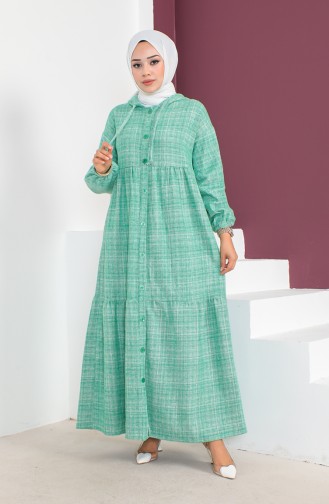 Kleid mit Kapuze aus Wolle 23K8804-02 Grün 23K8804-02