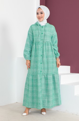 Kleid mit Kapuze aus Wolle 23K8804-02 Grün 23K8804-02
