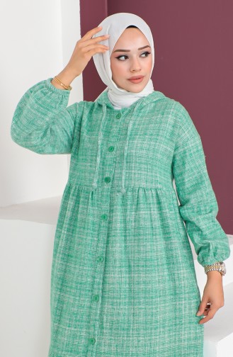 Kleid mit Kapuze aus Wolle 23K8804-02 Grün 23K8804-02