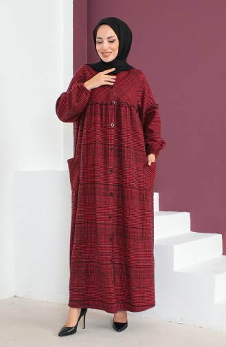 Robe A Capuche En Laine 23K8804-05 Rouge Claret 23K8804-05