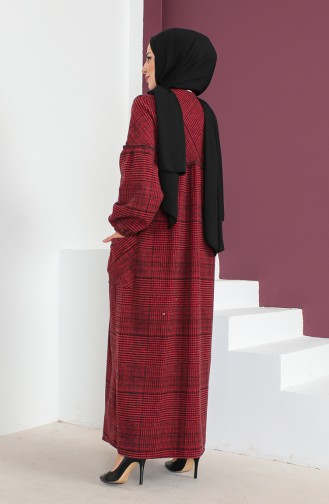 Robe A Capuche En Laine 23K8804-05 Rouge Claret 23K8804-05