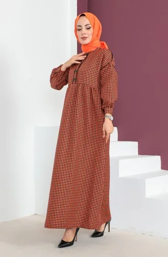 Robe à Motifs Pied De Poule 23K8818-02 Orange 23K8818-02